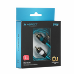 Межблочный кабель ASPECT RCA-CL2.1, Cyan Line, витая пара, бескислородная медь (OFC), 1 экран, 2RCA-2RCA, 1м