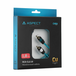 Межблочный кабель ASPECT RCA-CL2.18, Cyan Line, витая пара, бескислородная медь (OFC), 1 экран, 2RCA-2RCA, 1.8м