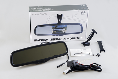Монитор-зеркало под штатное крепление Interpower IP Mirror 430AV (Toyota, Lexus, Kia, Nissan, Honda, Mazda, Ford, Chevrolet, Mitsubishi)	