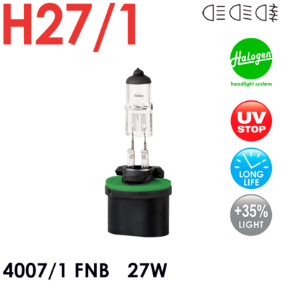 Галогенная лампа CELEN H27/1 (прямой цоколь) 4007/1 FNB 12V 27W Halogen Fianit (прозрачная) + 35% Long life, UV-stop, + перчатка