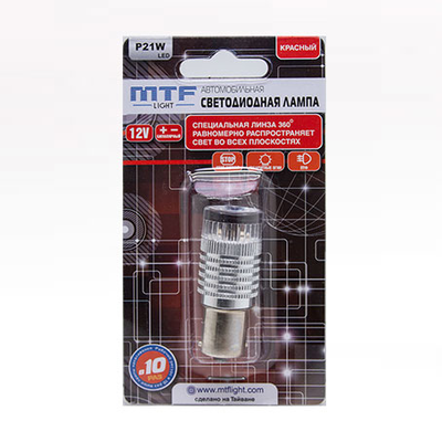 Светодиодная лампа MTF P21W красная P21W360R