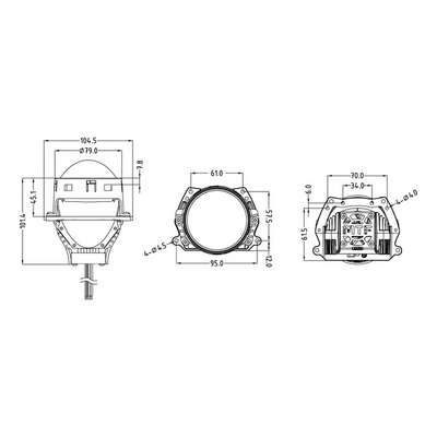 Светодиодная BI-LED линза MTF DYNAMIC VISION Expert 12В, 45Вт, 5500К, 3 д-ма (HL45K55E), пара