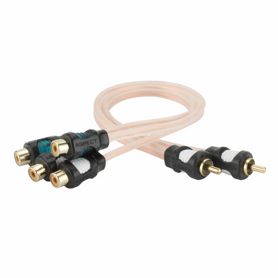 Y-разветвители ASPECT RCA-WL2F, White Line, коаксиал, бескислородная медь (OFC), 1M-2F (1папа-2мамы)