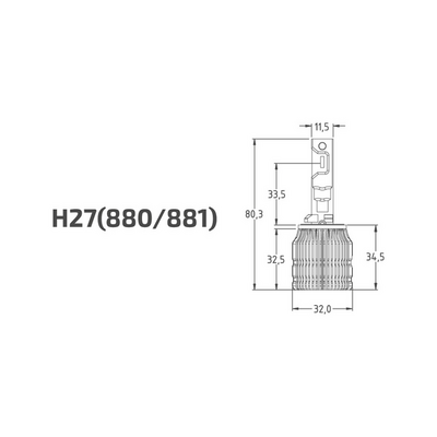 Светодиодная лампа головного света MTF ACTIVE NIGHT H27(880/881) 6000К (LAN27K6)