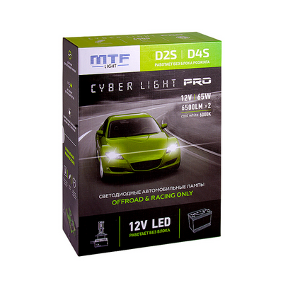 Светодиодная лампа головного света MTF CYBER LIGHT Pro D2S/D4S 6000К (CPD2D4)