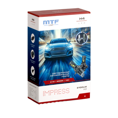 Светодиодная лампа головного света MTF IMPRESS H4/H19 6000K (HT04K6)