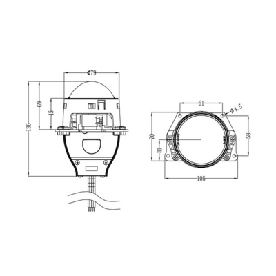 Светодиодная BI-LED линза MTF NIGHT ASSISTANT Progressive 5500К (HL47K55) (пара)