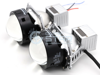 Светодиодная BI-LED линза AOZOOM Black Warrior New 3.0 дюйма, 2 чипа, 5500K, 12V, 55W/65W, крепление 3R