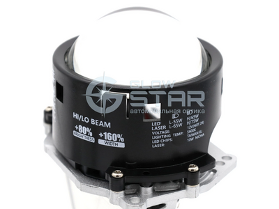 Светодиодная BI-LED линза AOZOOM Black Warrior New 3.0 дюйма, 2 чипа, 5500K, 12V, 55W/65W, крепление 3R