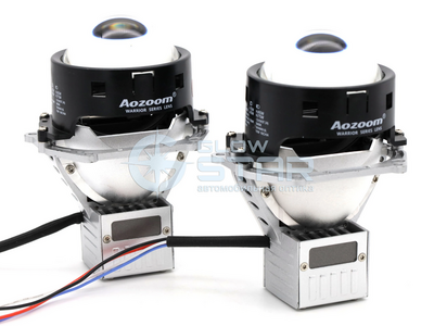 Светодиодная BI-LED линза AOZOOM Black Warrior New 3.0 дюйма, 2 чипа, 5500K, 12V, 55W/65W, крепление 3R