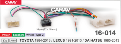 Комплект проводов для Android CARAV 16-014 для TOYOTA 1984-2013 / LEXUS 1991-2013 / DAIHATSU 1985-2013