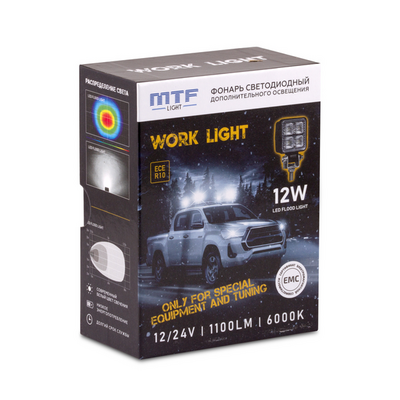 Светодиодная фара MTF доп. освещения 112/24V, 20W, 2000lm, ECE R10 квадратный (CL32K6S)