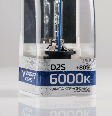 Ксеноновая лампа к би-линзам Viper D2S 6000K (+80%)