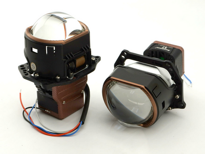 Светодиодная BI-LED линза AOZOOM X7 2025 (прямоугольные) 3.0 дюйма, 2 чипа, 5500K, 12V, 55W/63W крепление 3R (к