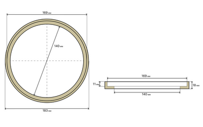 Проставочные кольца Aura ALPHA RSF-16UT Кольца проставочные 16 см. Фанера 18мм утопл. 20x20x4