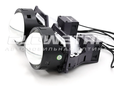 Светодиодная BI-LED линза AOZOOM R5 2025 3.0 дюйма, 2 чипа, 5500K, 12V, 75W/83W, крепление 3R (комплект, 2шт) (R5)