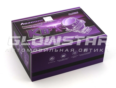 Светодиодная BI-LED линза AOZOOM K8 2025 3.0 дюйма, 2 чипа, 5500K, 12V, 52W/73W, крепление 3R (комплект, 2шт) (K8)