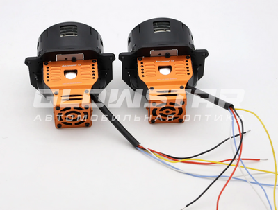 Светодиодная BI-LED линза AOZOOM K8 2025 3.0 дюйма, 2 чипа, 5500K, 12V, 52W/73W, крепление 3R (комплект, 2шт) (K8)