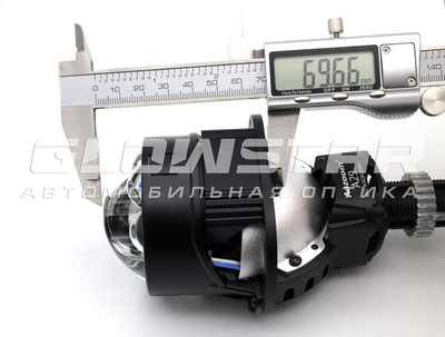 Светодиодная BI-LED линза AOZOOM A29 2025 2.5 дюйма, 4 чипа, 5500K, 12V, 37W/64W, съемное гаечное крепление (комплект, 2шт) (A29)