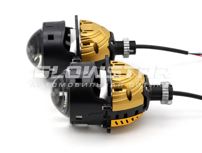 Светодиодная BI-LED линза AOZOOM A15 PRO 4300K 2026, 3.0 дюйма, 2 чипа, 12V, 58W/65W, крепление 3R и съемное гаечное (комплект, 2шт) (A15PRO-4300K)