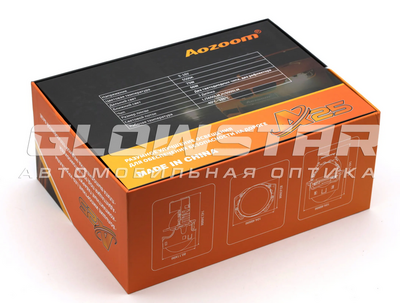 Светодиодная BI-LED линза AOZOOM A25 2025 3.0 дюйма, 2 чипа, 5500K, 12V, 66W/75W, крепление 3R (комплект, 2шт) (A25)