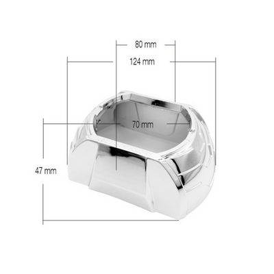 Маска для би-линз MTF Маски MTF Light №01S для Bi-LED линз 3" под прямоугольные линзы, хром. 2шт. (MK01SC)