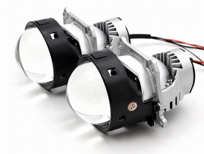 Светодиодная BI-LED линза Sariti S9 2025 3.0 дюйма, 2 чипа, 5500K, 12V, 56W/64W, крепление 3R (пара)