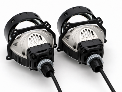 Светодиодная BI-LED линза AOZOOM A11 3.0 дюйма, 2 чипа, 5500K, 12V, 56W/64W, крепление 3R и съемное гаечное(к-т